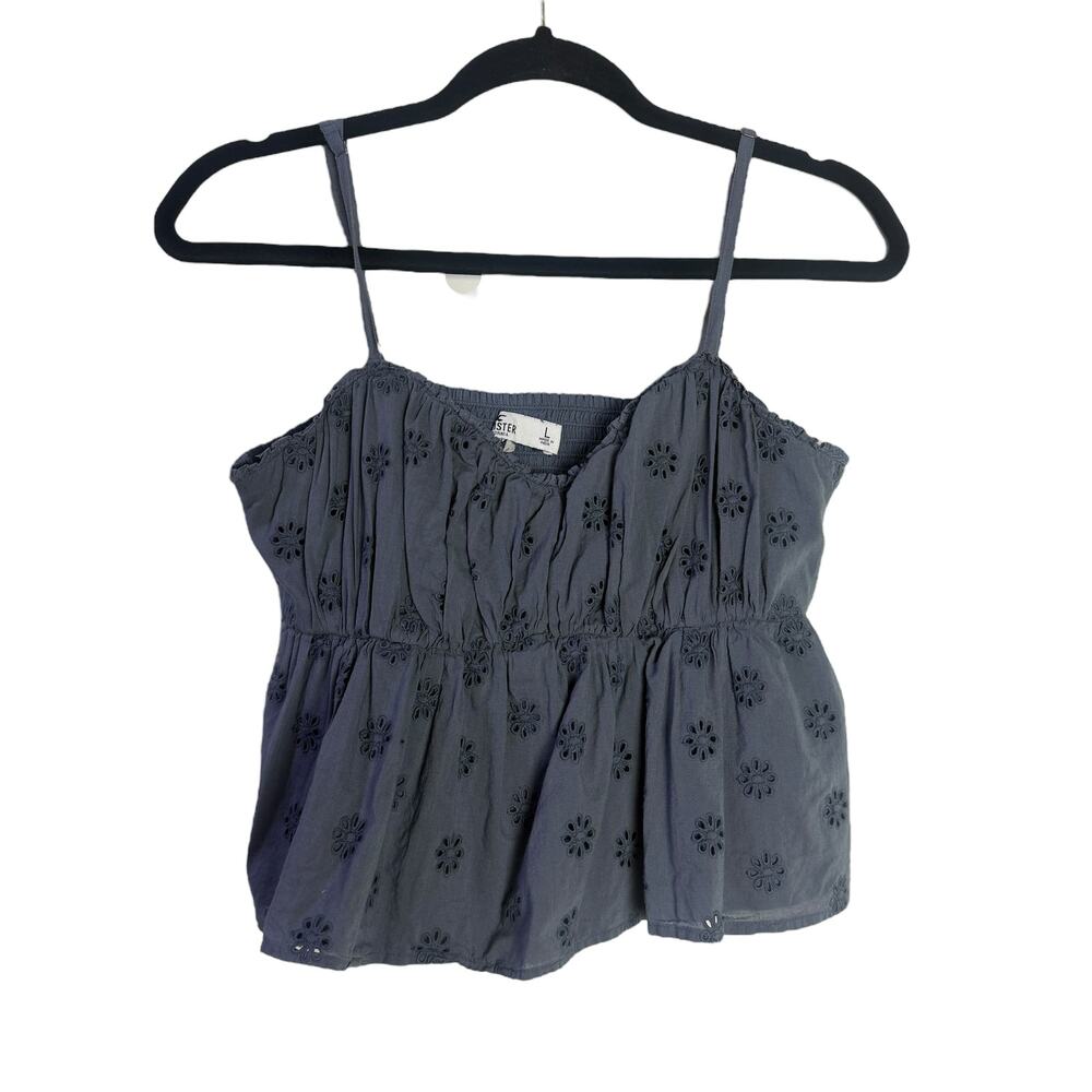 Hollister Camisole Womens Size Large Blue Floral Summer Sweetheart Cropped